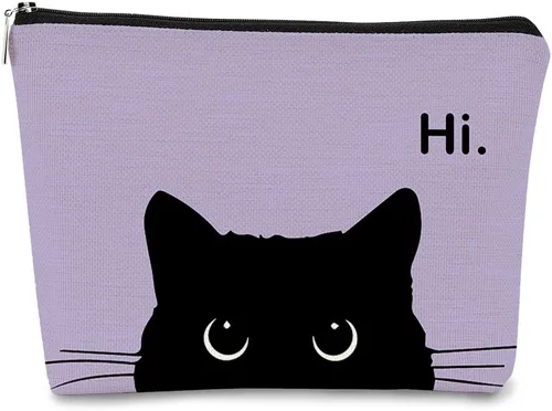 Vista 27 de Regalos de Gatos - Pequeña bolsa de maquillaje, bolsa de cosméticos para amantes de los gatos, bolsa de maquillaje para adolescentes y mujeres, cat 1