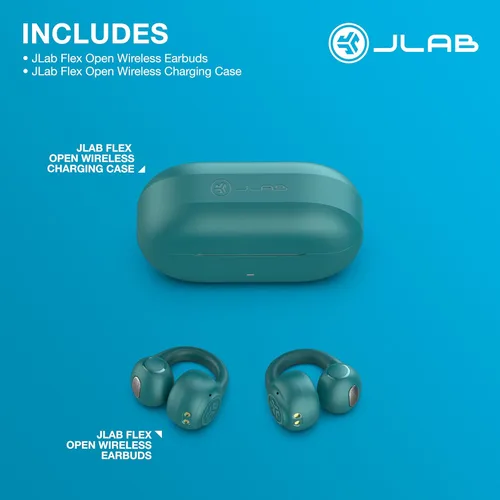 Vista 7 de JLab Auriculares Abiertos Flex, Diseño de Clip en la Oreja, Audio Inalámbrico de Oído Abierto Libertad de Ajuste Sin Esfuerzo, Escucha Segura, Verde