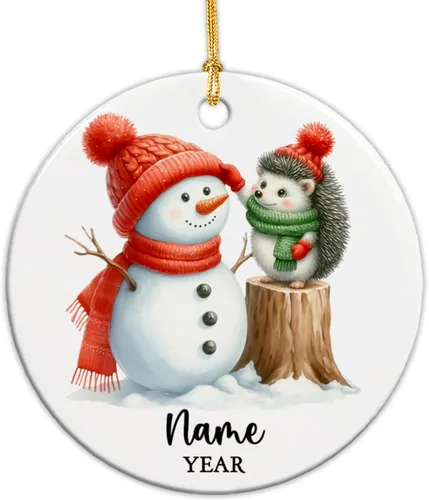 Vista 17 de Adornos de Navidad personalizados de vaca para niños, adornos personalizados de la primera Navidad del bebé de vaca para recién nacido, adorno