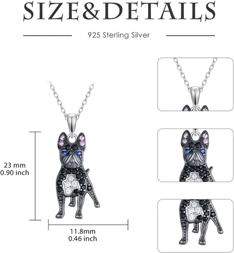 Vista 17 de Collares con colgante de perro de plata de ley S925 – 24 razas corgi/husky/labrador/pastor para mujer