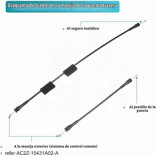 Vista 6 de X AUTOHAUX Cable de liberación del pestillo de la puerta de carga trasera