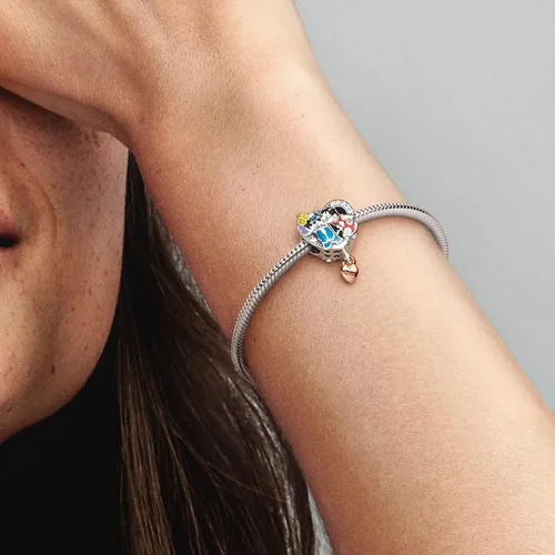Vista 7 de Pandora Disney Ohana - Abalorio inspirado en Lilo Stitch Plata esterlina circonita