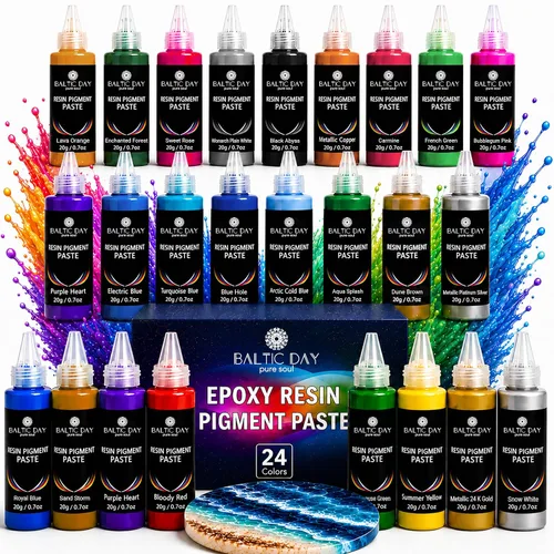Vista 16 de BALTIC DAY Pasta de pigmentos de 10 colores para juego de resina epoxi [serie purpurina] Pigmento epoxi opaco, pasta de tinte epoxi y polvo de mica