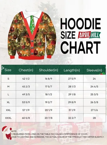 Vista 6 de Arvilhill Sudaderas de manga larga con estampado en 3D de Navidad para hombre