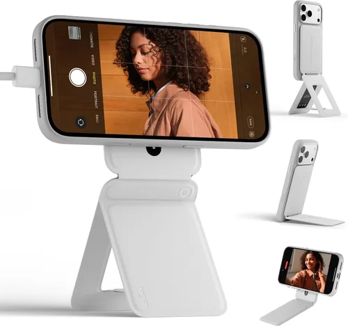Vista 19 de MOFT MOVAS - Billetera con trípode para teléfono, 3 en 1, soporte magnético compatible con NFC, soporte para tarjetas ajustable de cuero vegano