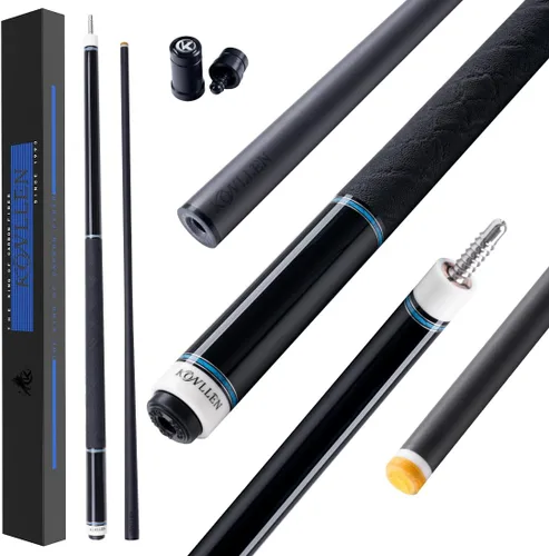 Vista 15 de KONLLEN 2.0 Carbon Fiber Pool Cue, Low Deflection Shaft Pro taper cue with 11.8mm or 12.5mm tip, ebony inlay design and adjustable weight system