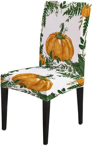 Vista 52 de CAPSCEOLL Christmas Dining Chair Covers,Snowflakes Festive Winter Pattern Stretch Chair Covers for Dining Room Set of 2 Washable Spandex Parson