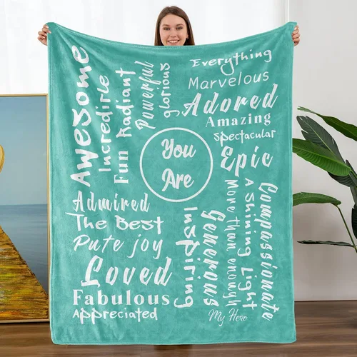 Vista 6 de ZHSHWAT Regalos inspiradores para mujeres, regalo de cumpleaños para el día de la madre, regalo para amigos, mantas inspiradoras You are Awesome