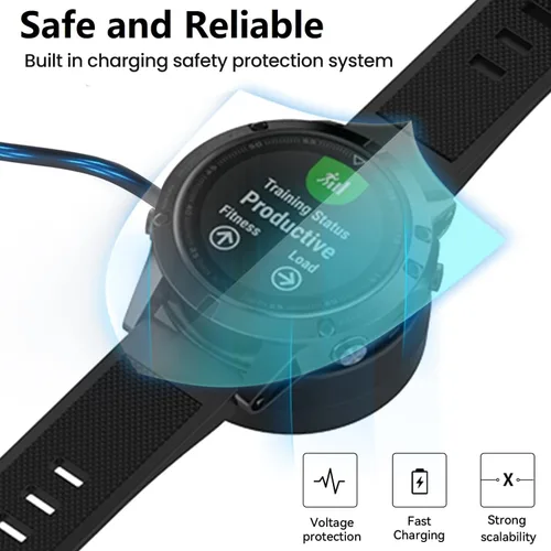 Vista 2 de Compatible con Garmin Vivoactive 4 5 6, Instinct E 2 3, Quatix 8 7 6 5 Cargador Dock Station para Fenix 8 7 6 5 E, Forerunner 55 70 255 265 965 970