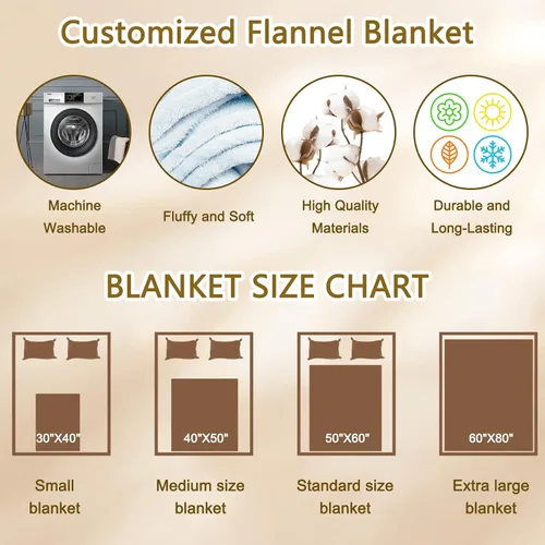 Vista 6 de Manta personalizada con fotos, texto, manta de cama personalizada con imagen, manta de franela personalizada para madres, padres, amantes, Navidad