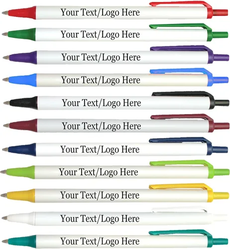 Vista 2 de SyPen Bolígrafos personalizados con tu logotipo o texto personalizado, paquete de 300 unidades a granel para negocios, fiestas y eventos, bolígrafos