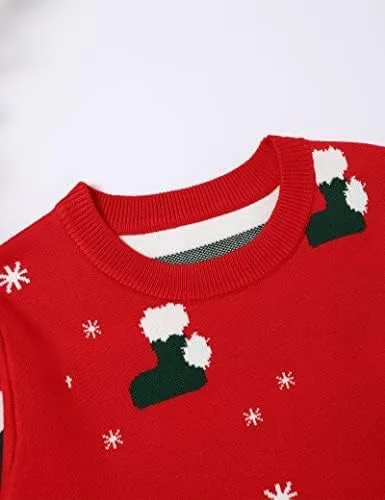 Vista 3 de Suéter de Navidad para bebé, niña, niño, suéter de manga larga, suéter de Navidad unisex de punto