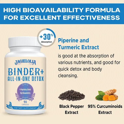 Vista 5 de Jagielolia Suplemento Detoxificador Todo en Uno 1500 MG - Alta Biodisponibilidad, Limpieza Detox del Hígado y del Intestino con Carbón Activado