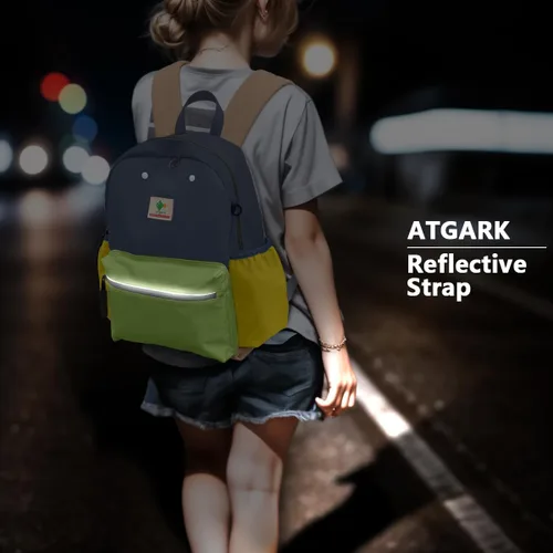 Vista 6 de Mochilas para niños y niñas, mochila para jardín de infantes, escuela primaria, mochila para niños pequeños para la escuela y viajes, Aguacate - L