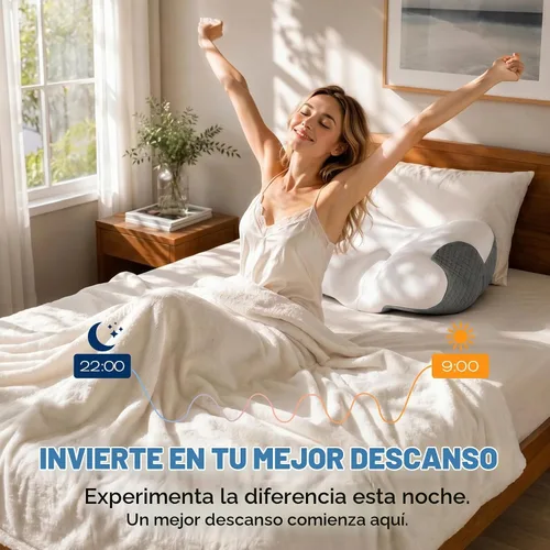 Vista 9 de Almohada para aliviar el dolor de cuello, almohada ergonómica para dolor de cuello, almohada cervical de espuma viscoelástica para dormir, de lado