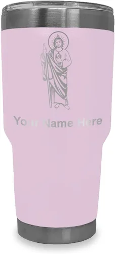 Vista 22 de LaserGram Vaso aislado al vacío de 20 onzas, Saint Jude, grabado personalizado incluido (negro)