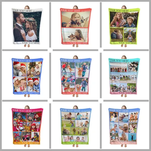 Vista 5 de Manta personalizada con foto y texto, mantas de franela personalizadas para subir cualquier foto, 30 x 40 pulgadas - 1 foto