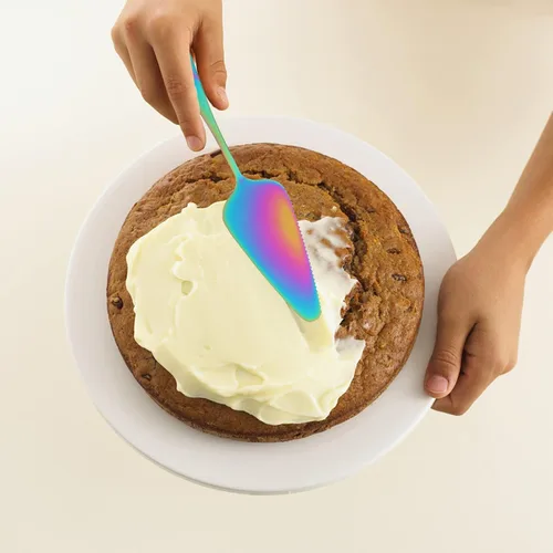 Vista 7 de SHERCHPRY Juego de cuchillos para tartas: servidor de pastel de acero inoxidable cortador de postre espátula herramienta de corte para pizza