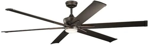 Vista 14 de KICHLER 300300SBK Ventilador de techo con 6 aspas negras satinadas con luz de 31 vatios, negro satinado Ventilador de motor DC con luz LED