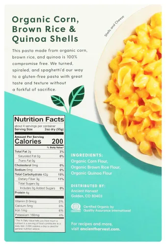Vista 2 de Ancient Harvest Quinoa - Conchas orgánicas de pasta de quinua supergrano sin gluten - 8 oz (paquete de 2)