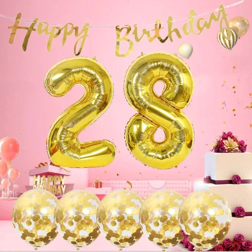 Vista 2 de Decoración de cumpleaños número 48, globos de látex de papel de aluminio, suministros para fiestas de cumpleaños de 48 años, globos de helio, globos