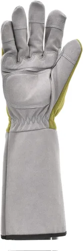 Vista 4 de G & F Products Florist Pro - Guantes de jardinería de rosa, palma de cuero sintético, protección contra espinas, manga larga