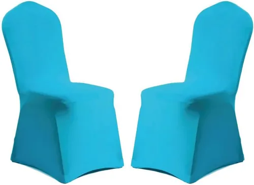 Vista 16 de Yahpetes Funda para silla de banquete de poliéster y elastano, color blanco, parte delantera plana, elástica, para bodas, banquetes, comedores, 1