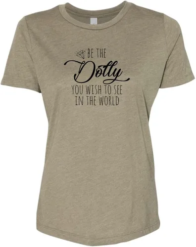 Vista 11 de Cute Women's Screen Printed Crew Neck Tee, Shirts With Sayings, Dusty Blue or Olive