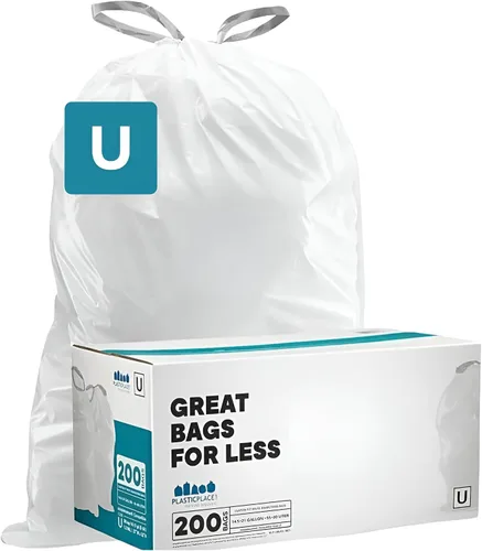 Vista 9 de Plasticplace Bolsas de basura de ajuste personalizado, compatibles con simplehuman Code U (100 unidades) forros de basura blancos con cordón