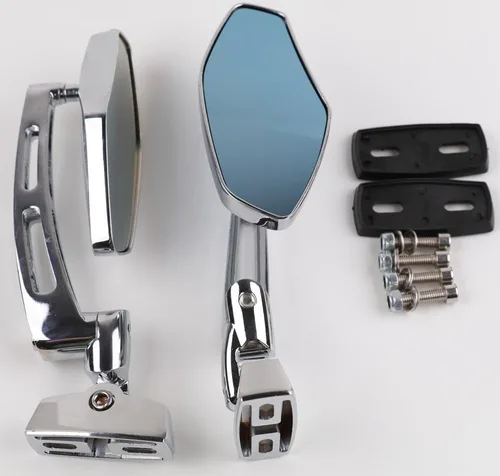 Vista 4 de Xyzctem - Espejos deportivos de carrera, de base ajustable, universales, de cromo para Honda CBR 600 1000 RR F4i F4 Suzuki GSXR 600 700 1000 1300