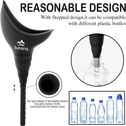 Vista 2 de Female Urination Device, Reusable Female Urinal Silicone Women Pee Funnel Allows Women to Pee Standing Up, The Perfect Companion for