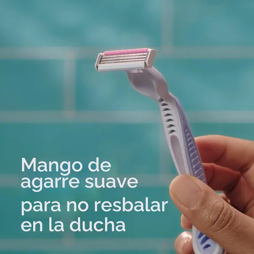 Vista 6 de Gillette Venus Simply3 Maquinillas de afeitar desechables para mujer, 8 unidades, diseñadas para un afeitado cercano y cómodo