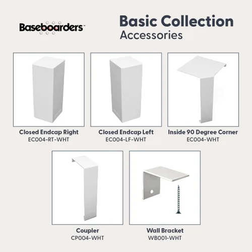 Vista 5 de Baseboarders Basic Series Cubierta Deslizable para Calentador de Zócalo de Acero Galvanizado de 3 pies (36 pulgadas) + Tapas Terminales Izquierda