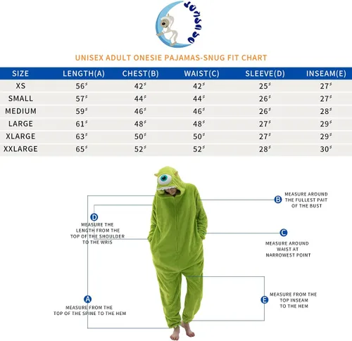 Vista 5 de COSUSKET Snug Fit Unisex Adult Onesie Pajamas, Flannel Cosplay Animal One Piece Halloween Costume Sleepwear Homewear