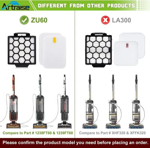 Vista 3 de Artraise Filtro de repuesto para Shark NV255 NV251 NV150 NV151 ZU62 ZU62C ZU60 ZU102 ZU51 Navigator Zero-M Cepillo autolimpiante Pet Pro Aspiradora