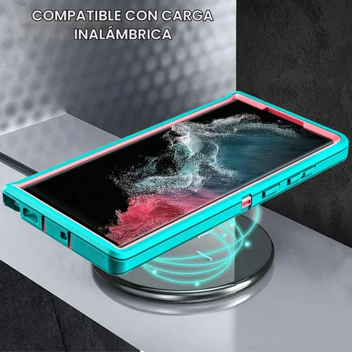 Vista 6 de YKHJKLEC Funda para Samsung Galaxy S22 Ultra, con 2 piezas [protector de pantalla de TPU flexible autorreparable y protector de lente de cámara]