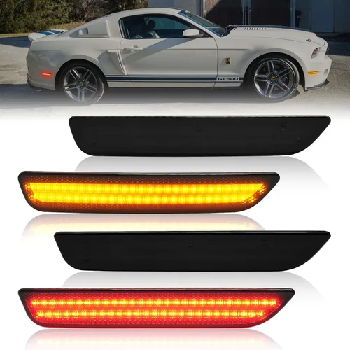 Vista 8 de Luces LED de posición laterales compatibles con Ford F350 F450 F550 Super Duty 1999-2010, para parachoques, guardabarros y cama doble, lentes