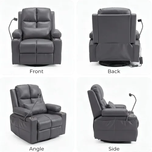 Vista 9 de Silla reclinable eléctrica para guardería, silla mecedora eléctrica con Gris