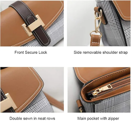 Vista 3 de Bolso cruzado para mujer, de cuero, impermeable, retro, a la moda, pequeño