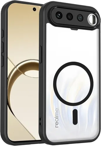 Vista 478 de Funda magnética transparente compatible con Xiaomi 17T, color negro 2 en 1 PC + TPU cubierta de teléfono a prueba de golpes, carcasa protectora