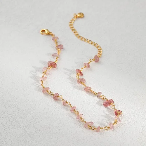 Vista 2 de MIXIZK Tobilleras doradas para mujer, joyería simple de acero de titanio para el verano
