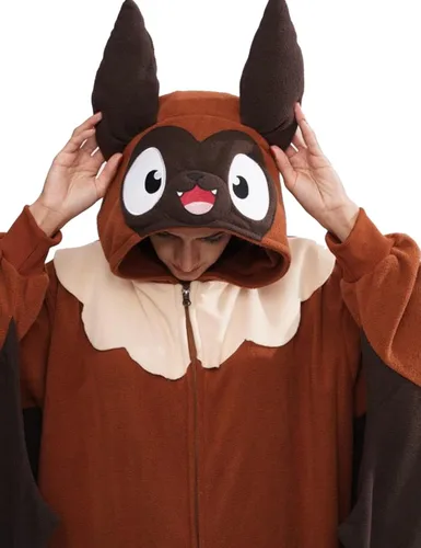 Vista 3 de vavalad Adult Bat Onesie Pajamas Animal Cosplay Costume Halloween One-Piece Jumpsuit for women men