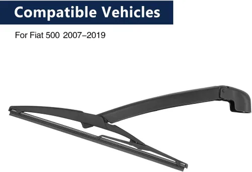 Vista 3 de X AUTOHAUX Juego de brazos de limpiaparabrisas trasero, 11.614 in, 12 pulgadas, color negro, apto para Fiat 500 07 08 09 10 11 12 13 14 15 16 17 18