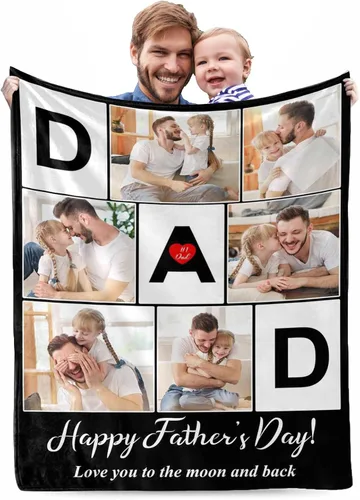 Vista 9 de MyPupSocks Manta de fotos personalizada para la familia, manta personalizada con 10 fotos y texto para mejores amigos, personaliza tus propias fotos