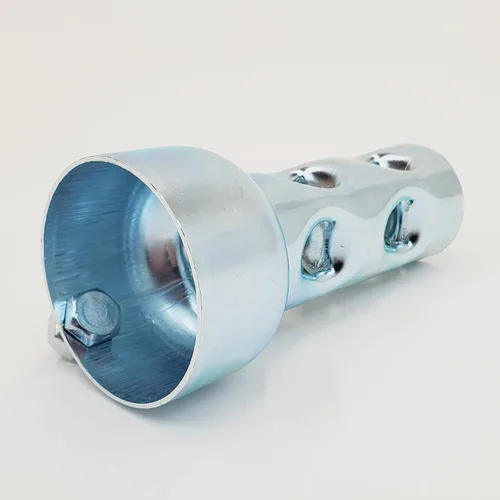 Vista 3 de Bafle de escape corto de 4 pulgadas para tubos de escape y silenciadores de 2 pulgadas de diámetro exterior - Reductor de ruido/silenciador - Se