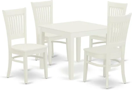 Vista 7 de East West Furniture OXVA3-LWH-C - Juego de muebles de comedor de 3 piezas contiene una mesa de cocina cuadrada y 2 sillas de comedor tapizadas