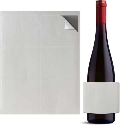 Vista 8 de Mr-Label Etiqueta de vino impermeable mate blanca de 4" x 3-1/3" - para impresora de inyección de tinta y láser - para botella de vino de 750 ml