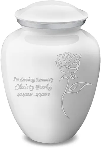 Vista 26 de Geturns Abraza pequeñas urnas de cremación de rosas personalizadas para cenizas humanas, urna funeraria negra para mujeres y hombres, 44 libras