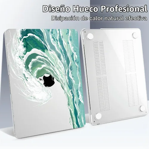Vista 7 de Batianda Estuche Premium para Nuevo MacBook Air de 15 Pulgadas 2025 M4 2024 2023 con Chip M3 M2 Modelo A3241/A3114/A2941, Estuche Protector de Olas