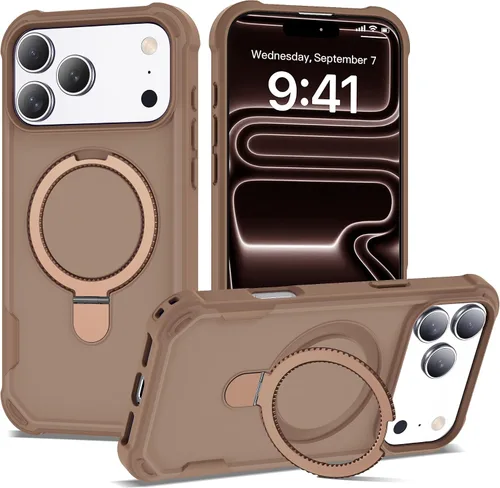 Vista 70 de Funda compatible con iPhone 12 y 12 Pro de 6.1 pulgadas con soporte de anillo magnético [protección militar contra caídas] [compatible con MagSafe]